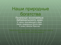 Презентация к уроку окружающего мира 4 класс Школа России по теме Природные богатства нашего края