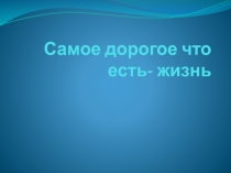 Презентация для классного часа  Самое дорогое- это жизнь