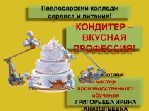 Презетация по профориентации: Профессия Кондитер