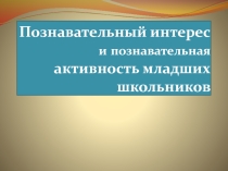 Познавательный интерес и познавательная активность младших школьников