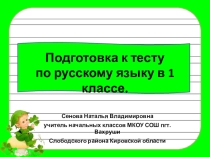 Презентация по русскому языку Подготовка к итоговому тесту по русскому языку в 1 классе