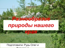 Презентация по окружающему миру на тему Разнообразие природы нашего края (3 класс)