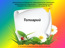 Презентация по технологии. Мастер -класс Топиарий
