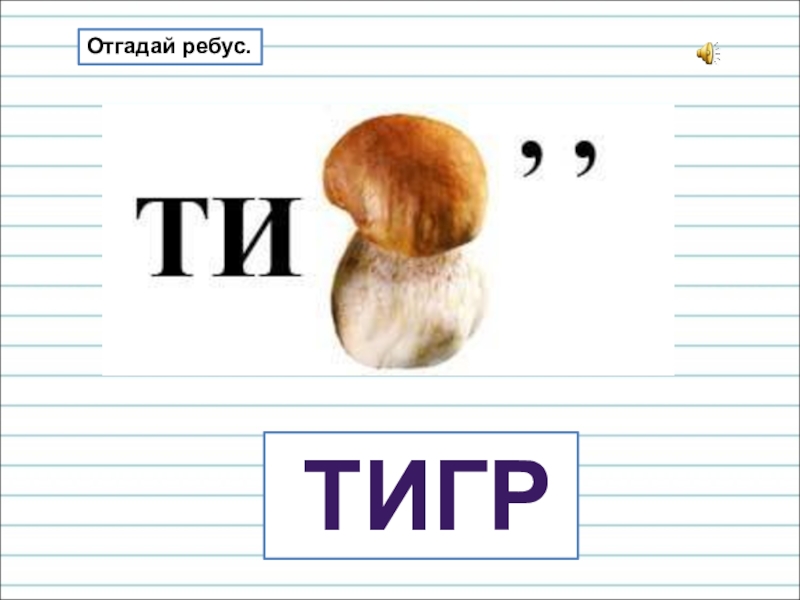 Презентация для уроков русского языка по развитию речи тигр Отгадай ребус. тигр Отгадай ребус.