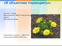 Презентация по развитию детей с особыми обучающимися потребностямиВ объяктиве первоцветы