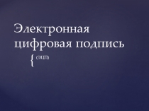 Презентация Электронная цифровая подпись
