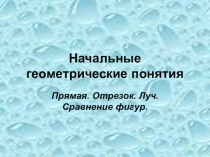 Презентация по геометрии Начальные геометрические понятия