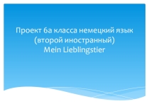 Зентация по немецкому языку 5 класс учебник М.М. Аверина Горизонты на тему Mein Lieblingstier