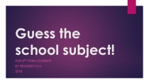 Презентация к уроку по теме School Subjects УМК Spotlight 3