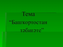 Презентация к уроку Природа Башкортостана.