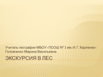 Презентация к мероприятию Экскурсия в лес