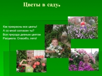Презентация по Окружающему миру на тему Цветы в саду