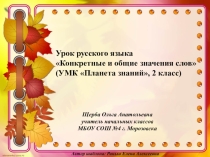 Презентация по русскому языку на тему Конкретные и общие значения слов, 2 класс