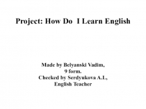 Презентация по английскому языку Как я учу английский язык 9 кл.