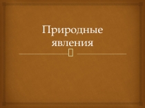 Презентация по теме Природные явления