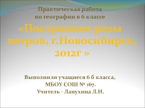 Презентация к практической работе по географии в 6 классе по теме: Роза ветров. Построение розы ветров для города Новосибирска.