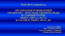 Презентация по дошкольному воспитанию Организация РППС в соответствии с ФГОС ДО
