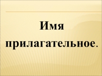 Презентация Имя прилагательное. Обобщение