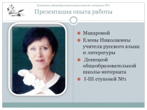 Презентация опыта работы учителя русского языка