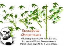 Кроссворд Животные для занятий внеурочной деятельности Моя первая экология