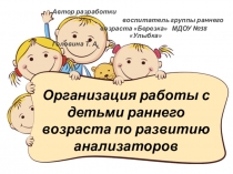 Организация работы с детьми раннего возраста по развитию анализаторов