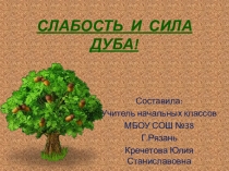 Презентация по окружающему миру Слабость и сила дуба (Плешаков А.А. 3класс) Дополнительный материал к уроку С кем дружит дуб?