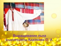 Презентация для дошкольников Выращивание льна