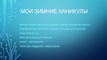 Презентация - впечатление на тему: Мои зимние каникулы