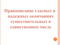 Презентация к уроку русского языка Правописание гласных в окончаниях существительных
