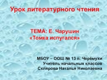 Презентация к уроку литературного чтения:  Томка испугался Е. Чарушин