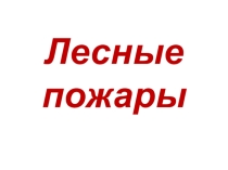 Презентация по ОБЖ Лесные пожары (внеклассное мероприятие)
