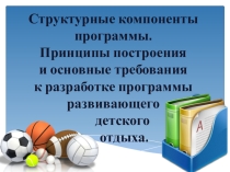 Структурные компоненты программы организации летнего отдыха