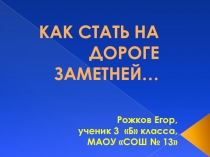 Презентация к НОУ Как стать заметней на дороге