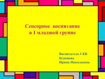 Презентация Сенсорное воспитание детей 1 младшей группы