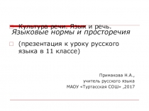 Презентация к уроку русского языка в 11 классе на тему Языковые нормы и просторечия