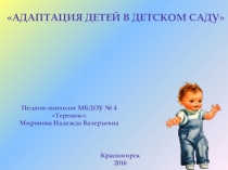 Презентация Адаптация детей в ДОУ