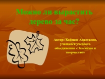 Можно ли вырастить дерево за час? (Творческий проект учащегося)