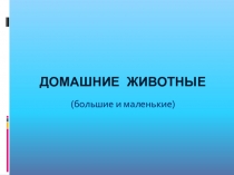 Презентация. Окружающий мир. Домашние животные. 1 класс.