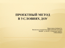 Презентация Проектный метод в условиях ДОУ