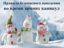 Презентация по правилам безопасного поведения во время зимних каникул.