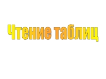 Урок 156 Чтение таблиц