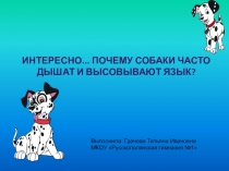 Презентация .Опыт Интересно... Почему собаки часто дышат и высовывают язык?