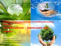 ПРЕЗЕНТАЦИЯ ИССЛЕДОВАТЕЛЬСКИЙ ПРОЕКТ (ЭКОЛОГИЯ) СИДБОМБИНГ -СЕМЕЧКО И ЗЕРНЫШКО ПРО ЗАПАС