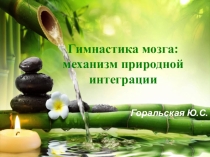 Презентация для психологов и социальных педагогов Гимнастика мозга: механизм природной интеграции