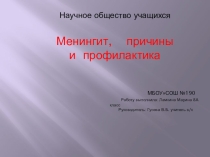 Презентация Менингит. Причины и профилактика.