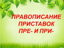 Презентация по русскому языку Правописание приставок пре- и при-