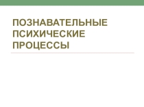Презентация по МДК 01.02. Психологии социально-правовой деятельности на тему: ПОЗНАВАТЕЛЬНЫЕ ПСИХИЧЕСКИЕ ПРОЦЕССЫ