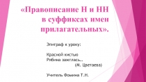 Презентация к уроку русского языка на тему Н-НН в суффиксах прилагательных