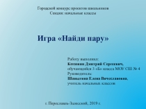 Презентация проекта Игра Найди пару