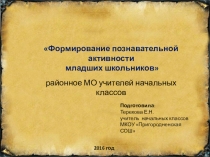 Презентация. Формирование познавательной активности